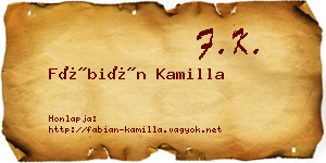 Fábián Kamilla névjegykártya