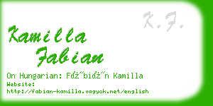 kamilla fabian business card